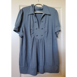 PLUS SIZE 22/24 Lane Bryant Gray Collared Top